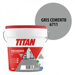 Pintura Plástica Titán Fachadas F4 Gris Cemento 6711 Mate