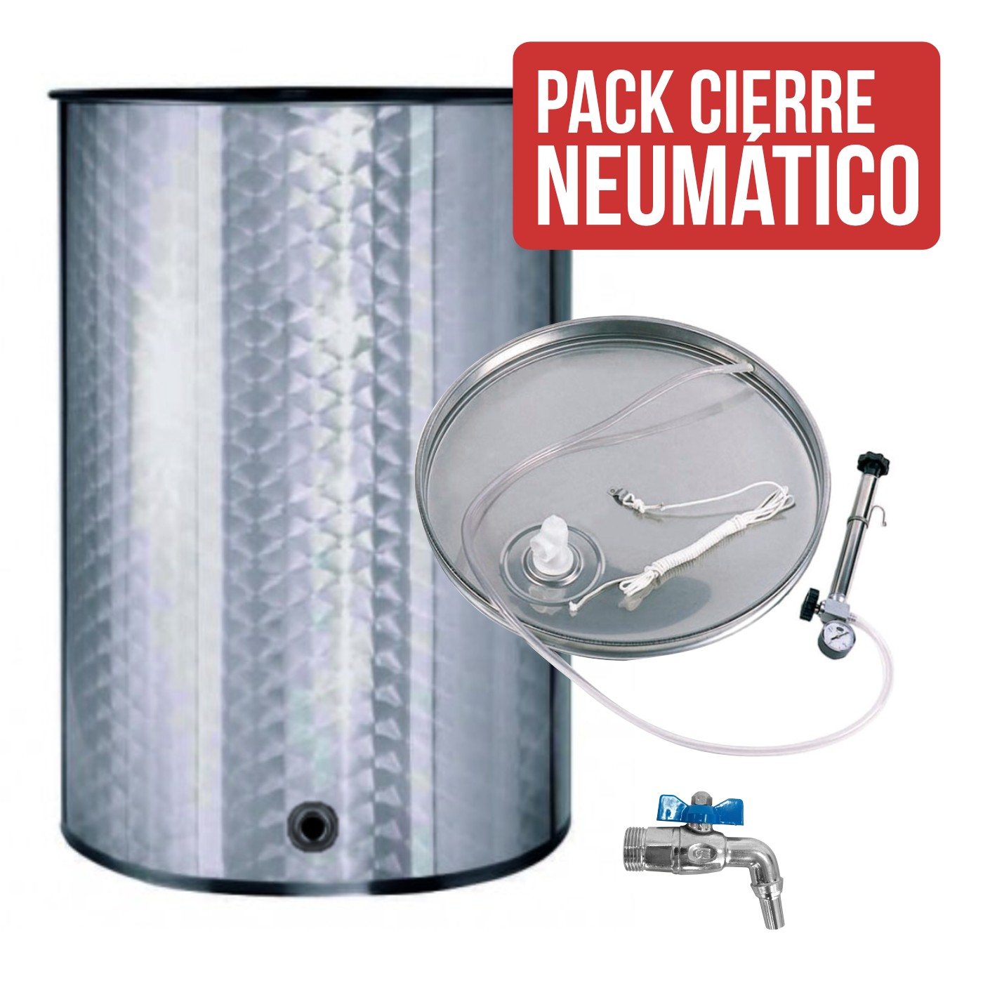 Deposito Acero Inox 500 L Cuba Para Vino Siempre Lleno O Neumatico