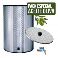 Depósito para Aceite de Oliva 200 L Acero inoxidable