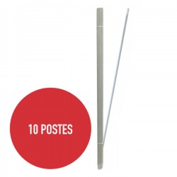 Poste pastor de fibra 150 cm 12mm Pack 10 uds sin aislador