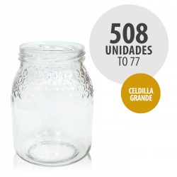 Bote Tarro cristal para Miel 1 Kg Bajo 746 ml TO 77 sin tapa 508 Unidades