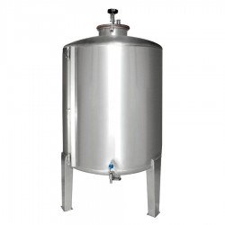 Deposito de 100 L para vino o sidra, Acero inox, con Puerta superior y 3 patas