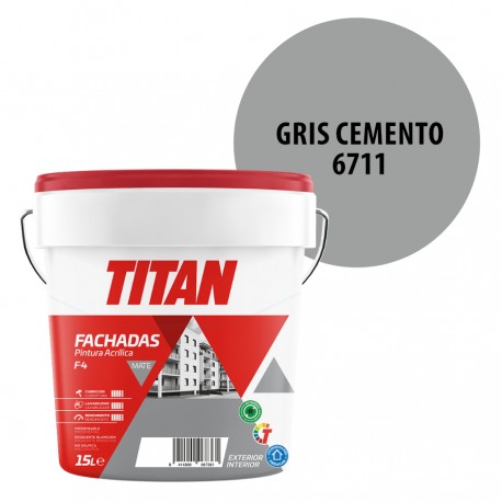Pintura Plastica Titan Fachadas Gris Cemento 6711 A4 - Soutelana