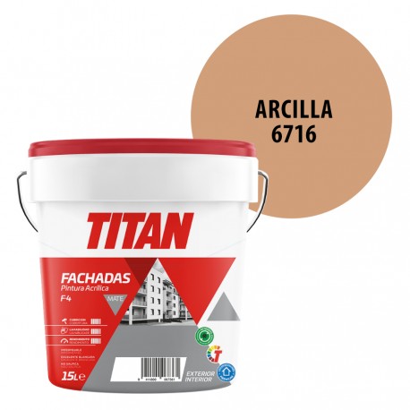 Pintura Plastica Titan Fachadas F4 Arcilla 6716 Mate