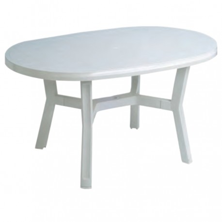 Mesa de jardin 170x95 cm Plasmir resina Blanca