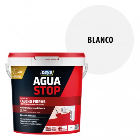 Impermeabilizante AguaStop Ceys Caucho Fibras color Blanco 1, 5 y 20 Kg
