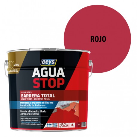 Impermeabilizante AguaStop Ceys Barrera total color Rojo 1 y 4 Kg