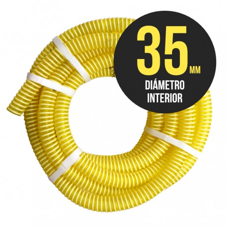 Manguera de aspiracion 35 mm Amarilla vino sidra aceite