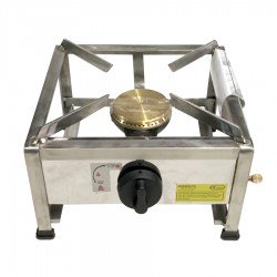Hornillo fogón cocina Gas Acero Inox Q-10 30x30 cm