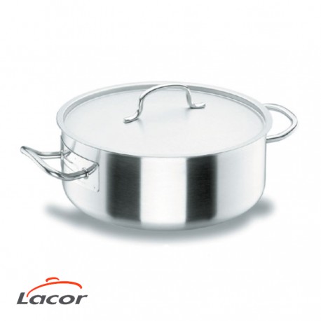 Cacerola baja Chef Classic Lacor Acero inox de 36 a 60 cm - Soutelana