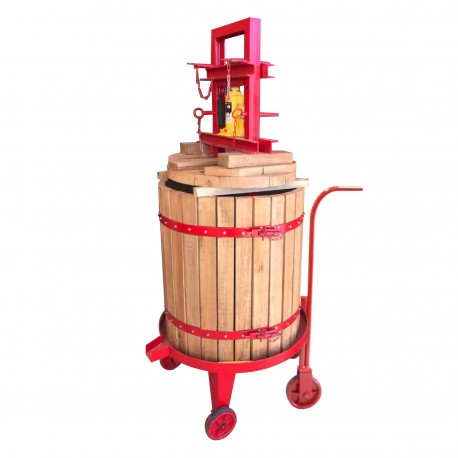 Prensa de Uva y Manzana Hidraulica 80x90 cm 450 L con Ruedas vino y sidra