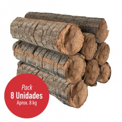 Briqueta madera de Encina Redonda Pack 8 kilos aprox.
