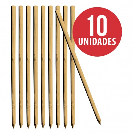 Poste madera tratada, torneado cilindrico 4x180 cm tutor Pack 10 Uds
