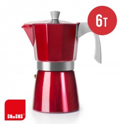 Cafetera Italiana Ibili Evva Red 6 Tazas