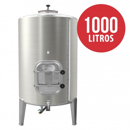 Cuba deposito Acero Inox 1000 L Doble Puerta Vino, Sidra