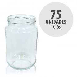 Bote Tarro cristal A 370 ml TO 63 sin Tapa 75 Unidades