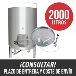 Cuba depósito cierre neumático 2000 L con puerta lateral y grúa