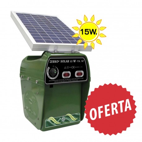 Pastor electrico Solar ZAR PA 147 2 Julios + Placa 15 W + Bateria 12 V