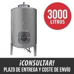 Cuba para vino 3000 L Depósito Acero Inox Puerta Superior y Lateral Interior