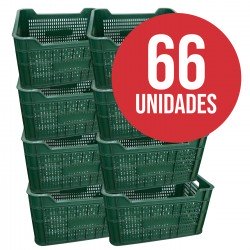 Caja Vendimia Apilable 50x37x28 Verde palet 66 uds