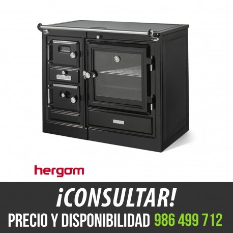 Cocina de leña cerrada Hergom Modelo Saja 8 Vitrocerámica