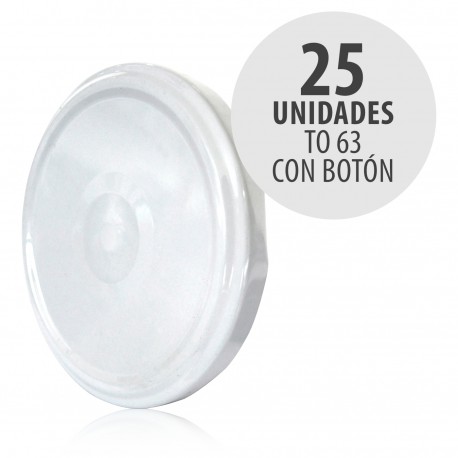 Tapa para bote TO 63 con boton Blanco