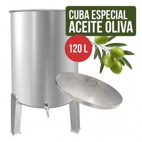 Depósito Cuba para Aceite de Oliva 120 L Acero inoxidable