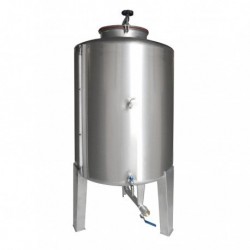 Cuba para vino 675 L Depósito acero Inox 3 patas Puerta superior