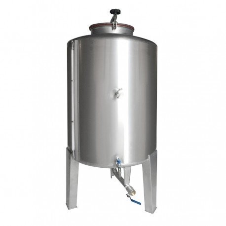 Cuba para vino 675 L Depósito acero Inox 3 patas Puerta superior