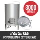 Cuba deposito cierre neumatico 3000 L con puerta lateral y grua