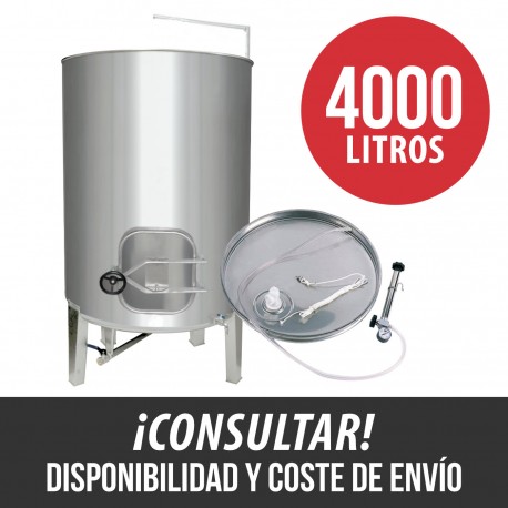 Cuba deposito cierre neumatico 4000 L con puerta lateral y grua