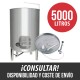 Cuba deposito cierre neumatico 5000 L con puerta lateral y grua