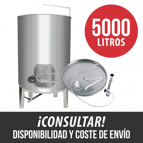 Cuba deposito cierre neumatico 5000 L con puerta lateral y grua