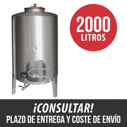 Cuba depósito acero inoxidable 2000 L Puerta Superior y Lateral exterior