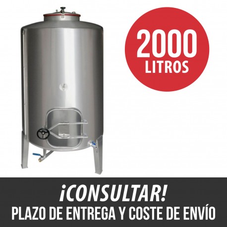 Cuba de vino 2000 Litros Deposito acero Inox 2 puertas