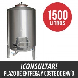 Cuba depósito acero inoxidable 1500 L Puerta Superior y Lateral exterior