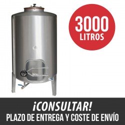 Cuba depósito acero inoxidable 3000 L Puerta Superior y Lateral exterior