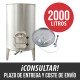 Deposito Acero inox 2000 L Cuba para vino con cierre neumatico