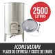 Cuba deposito Acero Inox 2500 L Vino Cierre Neumatico Puerta Lateral