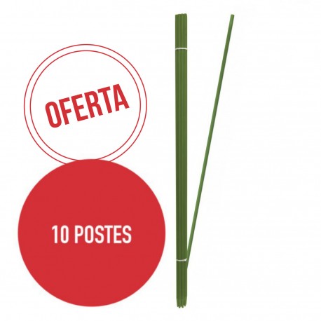 Varilla fibra poste pastor 120 cm Pack 10 uds color Verde sin aislador