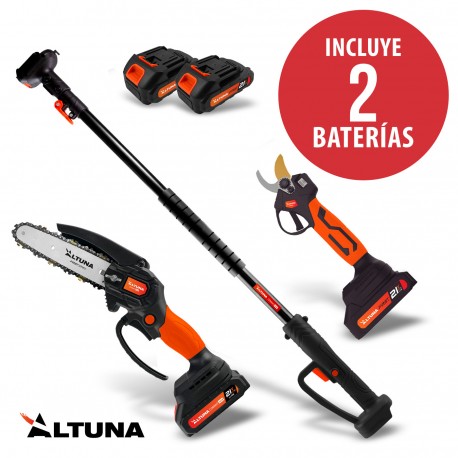 Kit a Batería AFKIT Altuna Tijera + Motosierra + Pértiga + 2 Baterías