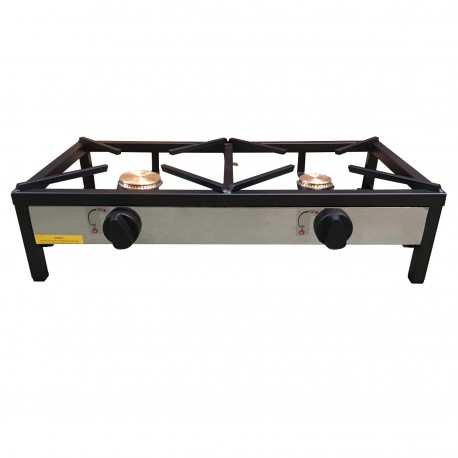 Hornillo 2 Fuegos a Gas Acero Q-8-10 80x40 cm