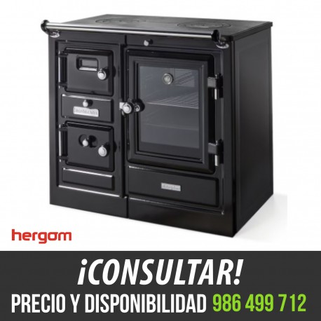 Cocina de leña cerrada Hergom Saja 7/90 Vitrocerámica