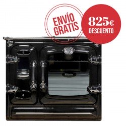 Cocina de leña cerrada Lacunza Clásica 8T SV Vitrocerámica Potencia máx: 15,5 kW
