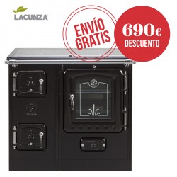 Cocina de leña cerrada Lacunza Lis 7T SV Vitrocerámica Potencia máx 11,5 kW