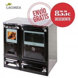 Cocina de leña Lacunza Modelo Vulcano 7T Vitrocerámica Potencia máx 13 kw