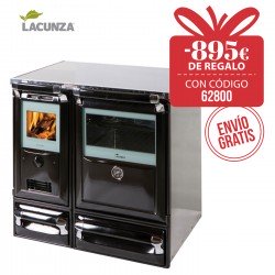 Cocina de leña Lacunza Modelo Vulcano Vitrocerámica