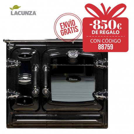 Cocina de leña cerrada Lacunza Clásica 8T SV Vitrocerámica