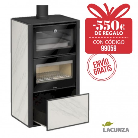 Estufa de leña Lacunza Bergen Blanca