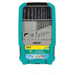 juego 16 brocas espirales hss forjado wolcraft